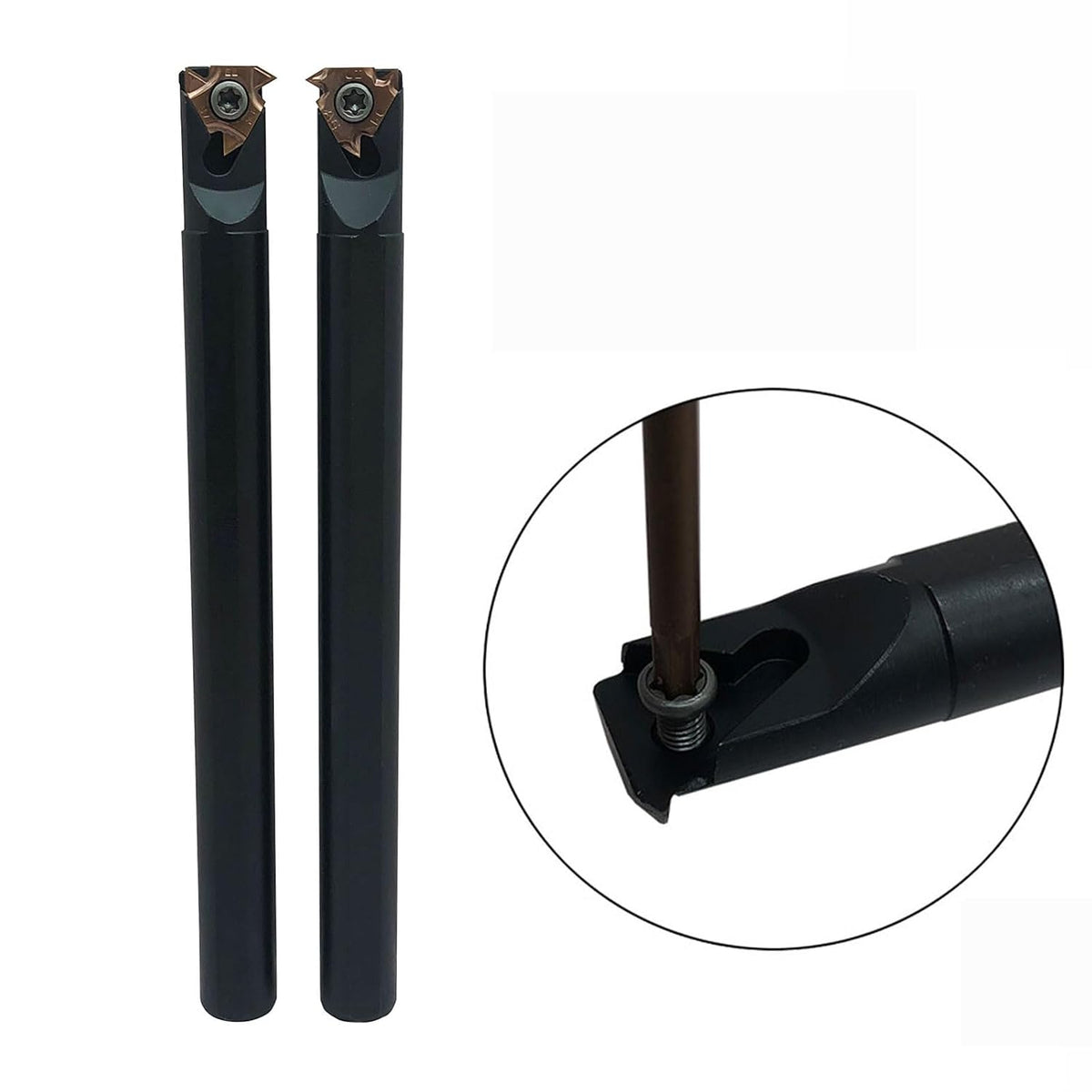 Lather Threading Tool Bit Set External Internal Threading Boring Bars Turning Tool Holders with 11IR AG60 16ER 16IR AG60 Carbide Threading Inserts (2pcs Boring Bars + 16ER IR AG60)