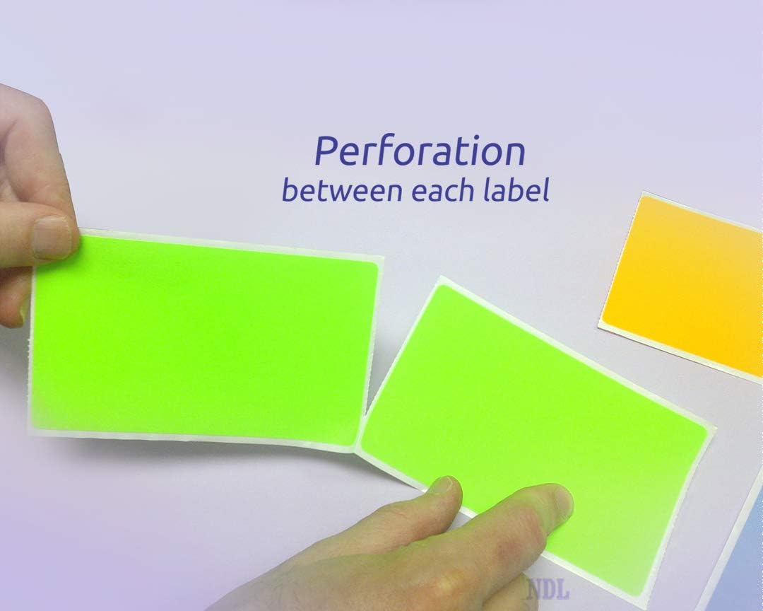 500 Rectangle Stickers, Color Coding Labels Roll, (3" x 5")