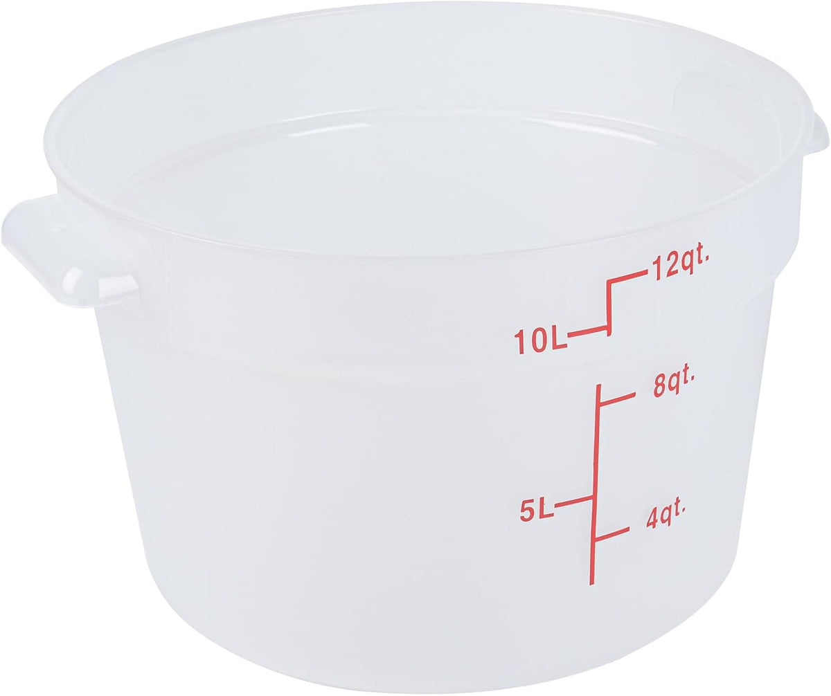 Met Lux 12 Quart Food Storage Container, 1 Translucent Storage Container - Lids Sold Separately, Red Volume Markers
