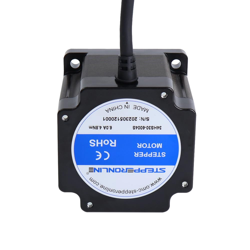 STEPPERONLINE Nema 34 Stepper Motor 1.8deg 4.8Nm(679.74oz.in) 6.0A 86x86x78mm 4 Wires CNC