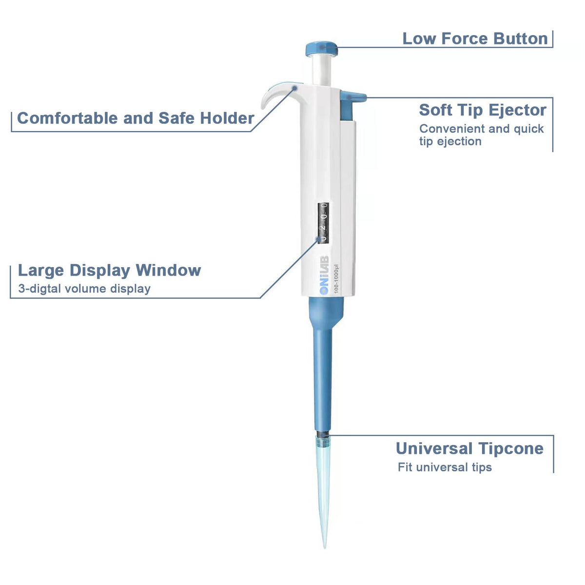 Lab Micropipette, Single Channel Adjustable Pipettor, 0.5-10ul