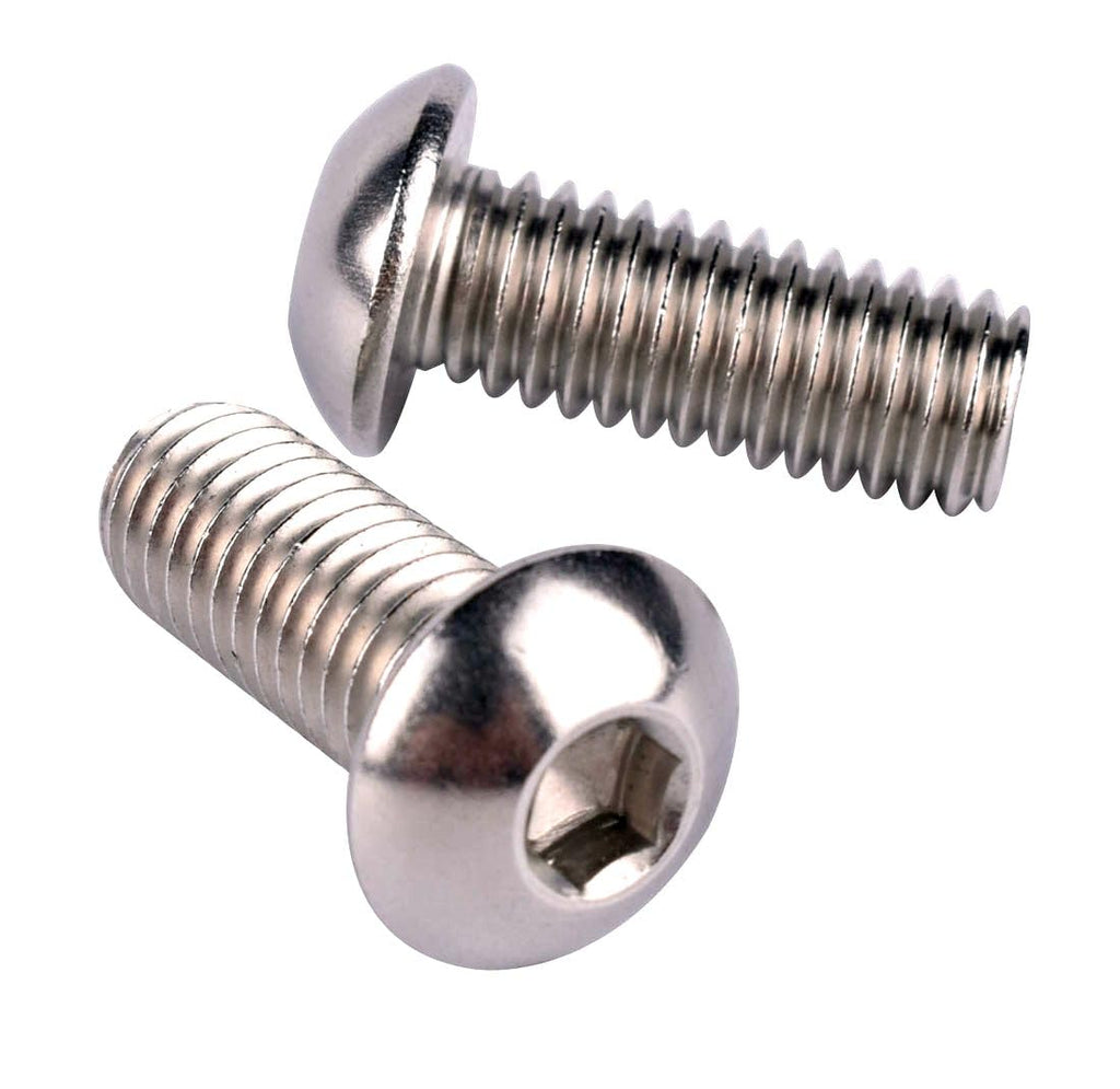 #10-24 x 5/8" Button Head Socket Cap Bolts Screws, 304 Stainless Steel 18-8, Allen Hex Drive, Fully Machine Thread, Quantity 30Pcs