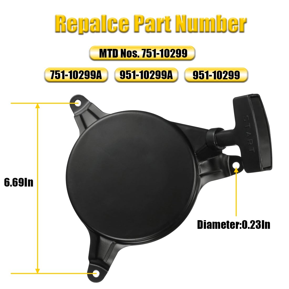 951-10299A Recoil Starter Pull Start Replace for MTD Troy Bilt 751-10299 1P61P0 Cub Cadet Recoil
