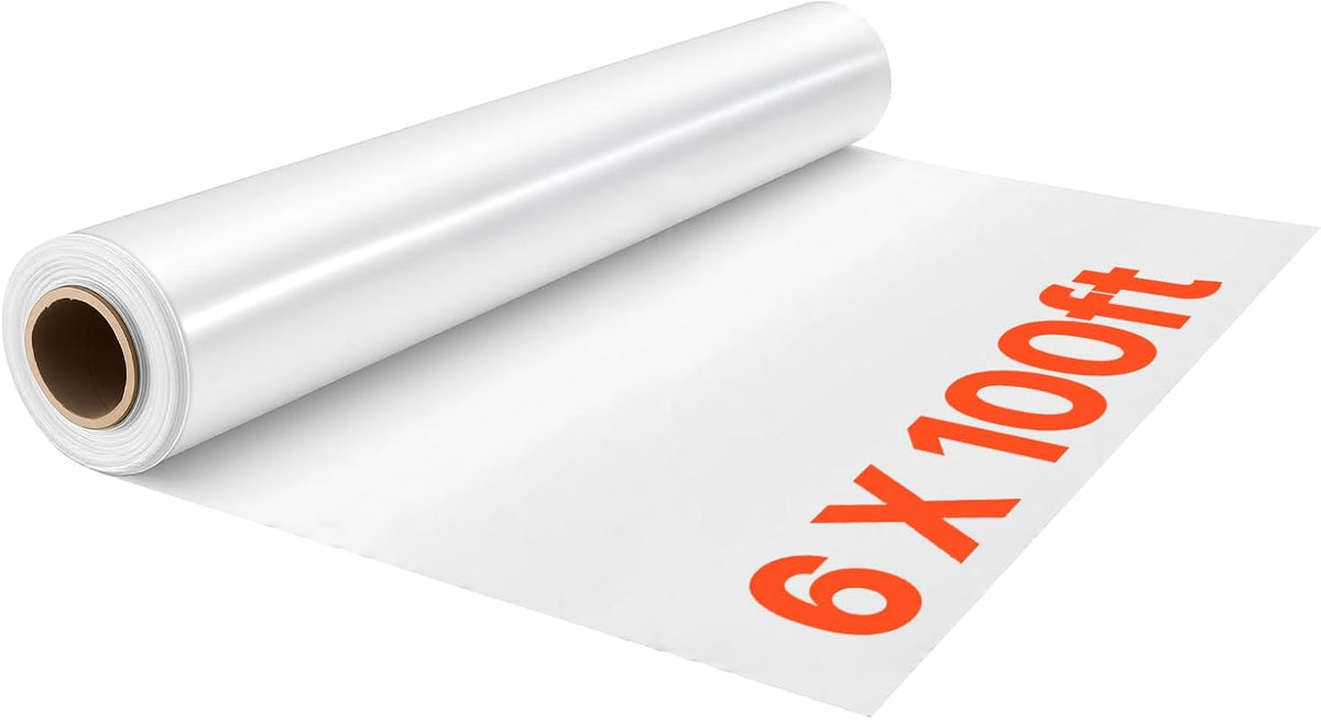 Greenhouse Plastic Sheeting 6 x 100 ft 6 Mil Clear Polyethylene Film