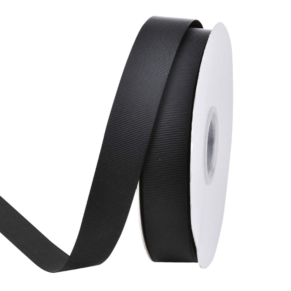 Black Grosgrain Ribbon, 1 Inch Continuous 50 Yards
