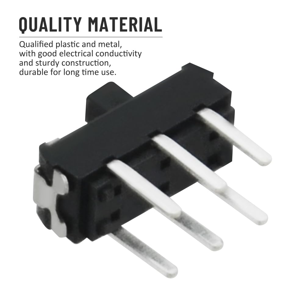 WMYCONGCONG 50 Pcs 6 Pin 2 Position DPDT Vertical Micro Slide Switch for for DIY Electronics Project