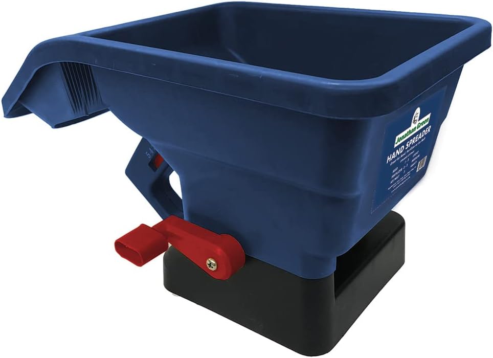 (10947) New American Lawn Hand Broadcast Spreader - Handheld Lawn Spreader Covers Up to 1,500 Sq. Ft.,Blue