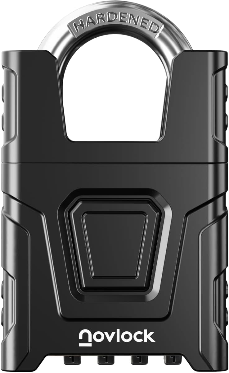 Heavy Duty Outdoor Combination Lock, Padlock with Shrouded Shackle | 0.31” Cut Resistant Protected Shackle