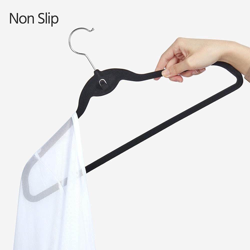aheetech Velvet Hangers 100 Pack, Non-Slip Cascading Hangers, Swivel Hook | Slim Space-Saving Profile: The 0.2-inch