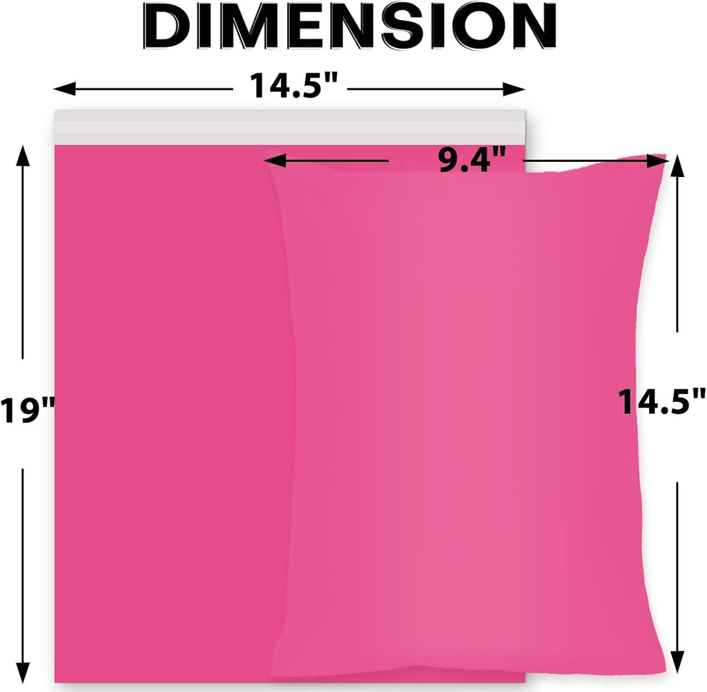 Poly Mailers 14.5x19 In 100 Pack Self Seal Shipping Envelope Bags Pink