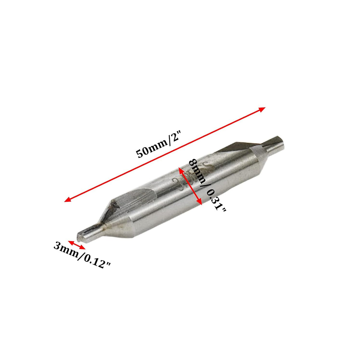 Center Bits Drill 3mm Tip Diameter HSS Center Spotting Drill Bit Countersink Tools for Lathe Metalworking -10pcs