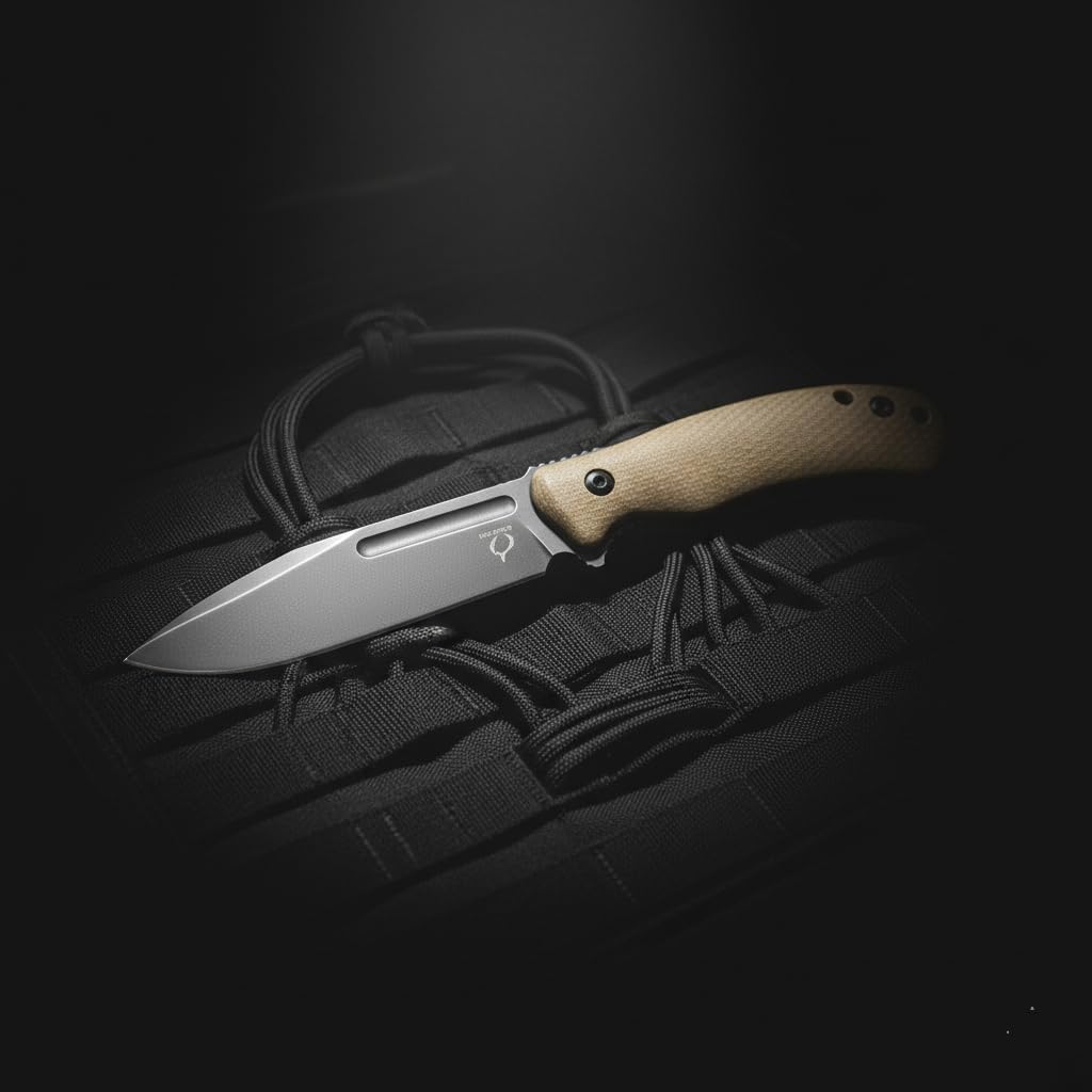 Kronos Maxhunter Fixed Knife – 1095 High Carbon Steel Full Tang Blade with Kydex Sheath | 4.72” Tactical Survival