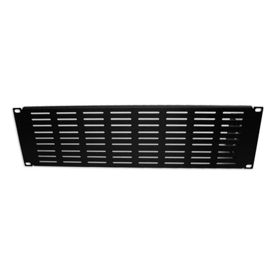 Quest Manufacturing Vented Filler Panel, 3U, 5.25in H x 19in, Black