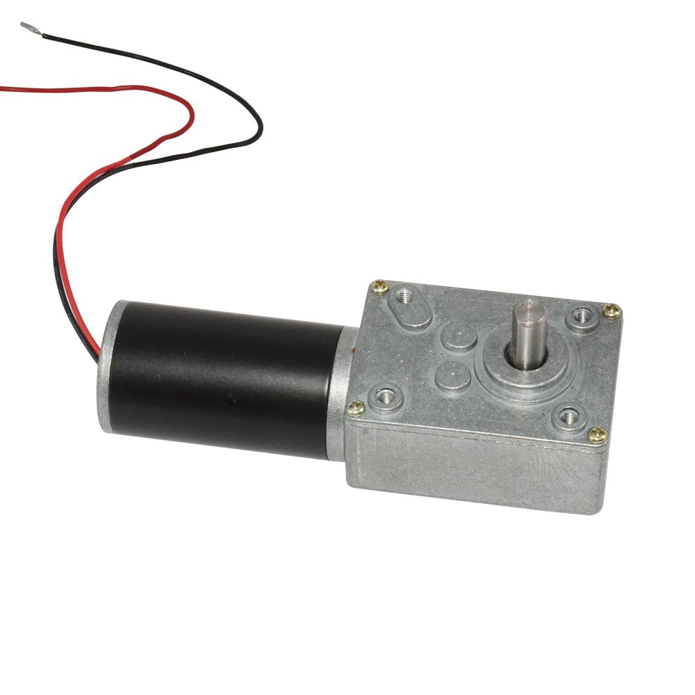 Electric DC Worm Gear Motor 12V High Speed 60 RPM Reversible with Metal Geared Box Reducer for Robot & Toys