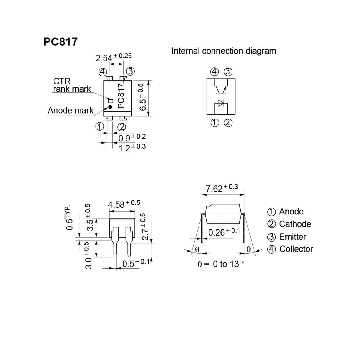 Chanzon 50pcs PC817C Phototransistor Optocoupler DIP Installation DIP-4