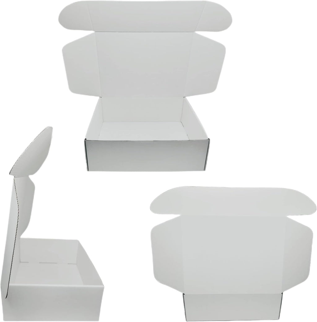 Small Corrugated Mailer Boxes 12x9x4 Inches (White,Pack of 5)