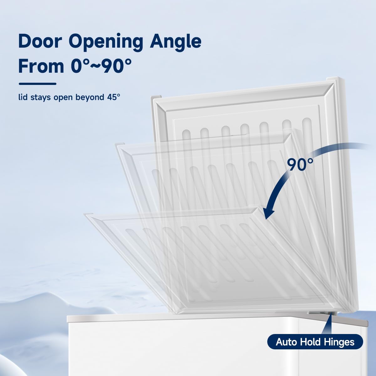 3.0 Cu.ft Deep Chest Freezer, Commercial Solid Top Freezer with Lockable Stay-Open Lid, 7-Level Temp Control, Manual