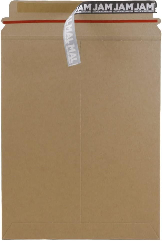 Stay-Flat Photo Mailer Envelopes with Peel & Seal Closure - 9 x 11 1/2 - Brown Kraft - 6 Rigid Mailers/Pack