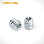 POWERTEC 50 Pcs 5/16'-18 Threaded Inserts | Nut Inserts, Screw Inserts for Hardwood, Softwood, Desk & Furniture | 13.8mm Length (QTI1003)