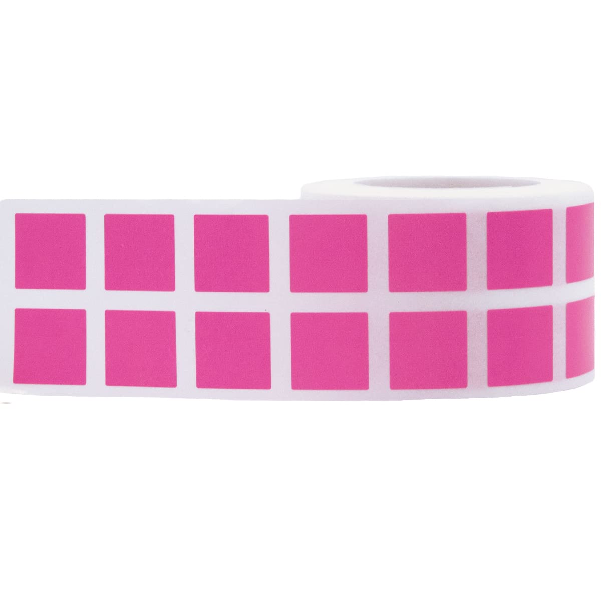 Hot Pink 1/2" Inch Square Adhesive Labels 1,000 Color Coding Dot Stickers for Efficient Inventory Management