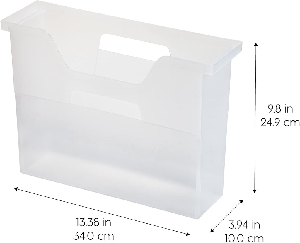 6-Pack Small Desktop File Box with Open Lid, Clear