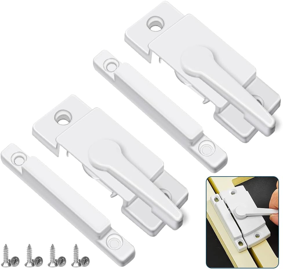 Sliding Window Sash Locks White ZUONAI 2 Pack Cam Sash Locks for Double Hung Window Latch Lock Security Vinyl Window