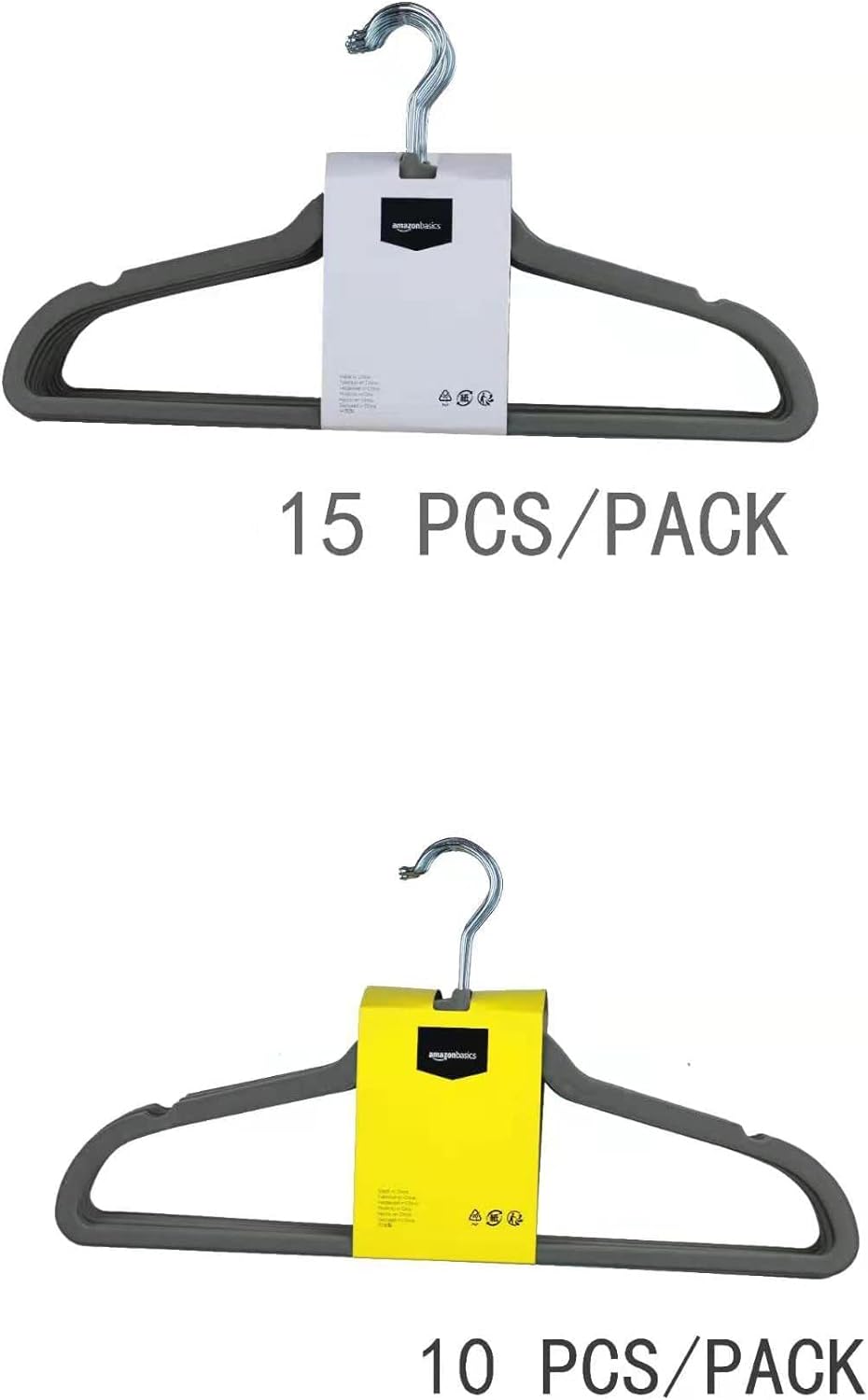 Slim Velvet Non-Slip Space Saving Suit Clothes Hangers, Closet Organizer, Gray/Silver, 50-Pack