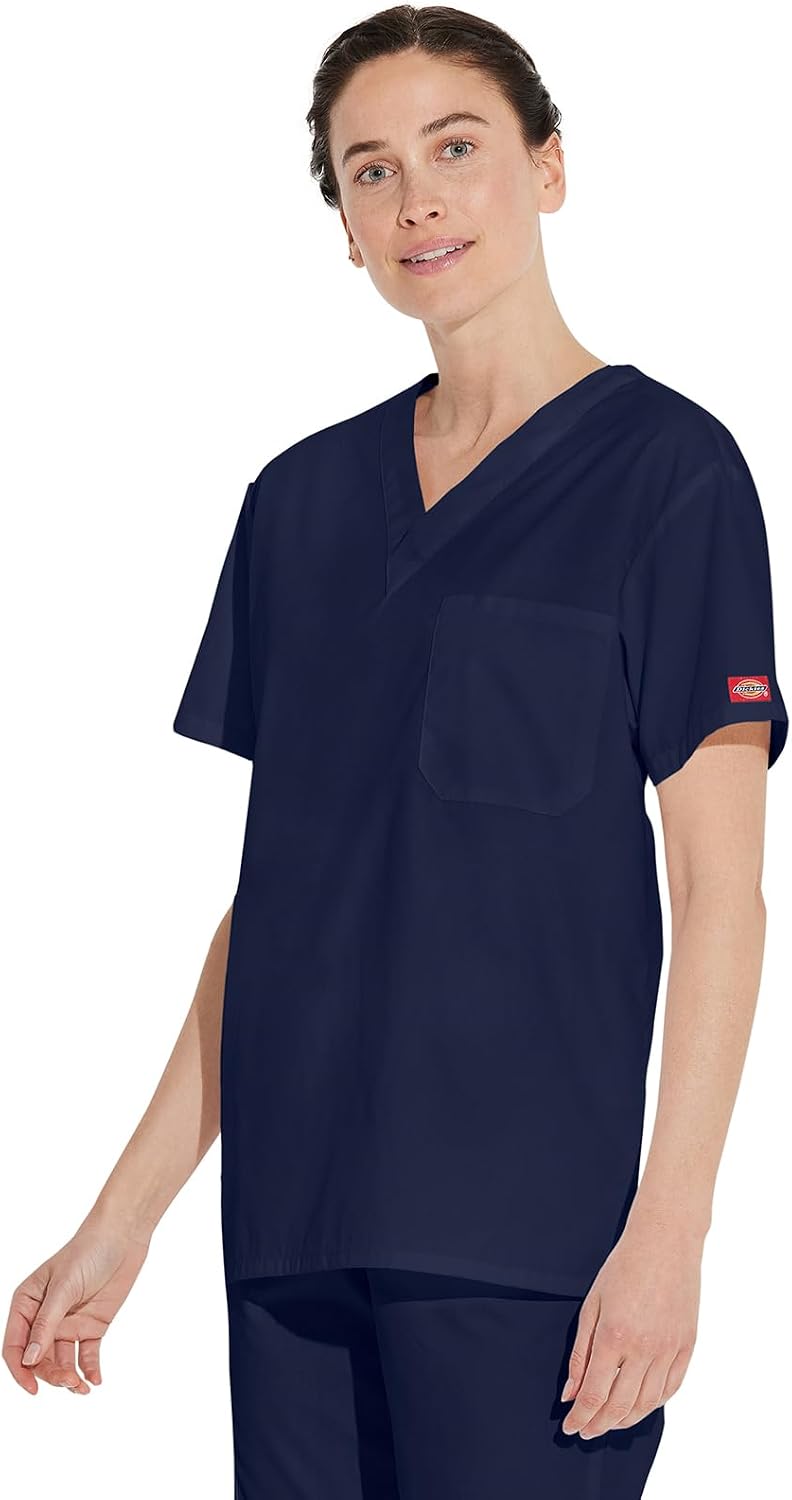 EDS Signature Scrubs for Women and Men V Neck Unisex Fit Scrub Top