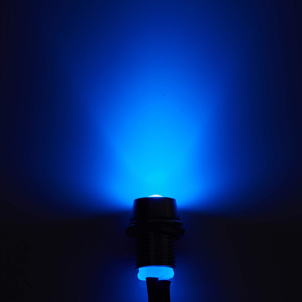 CHANZON 5 pcs 8mm Panel Mount + 5mm LED Colored Blue Pilot Diode Light 12V