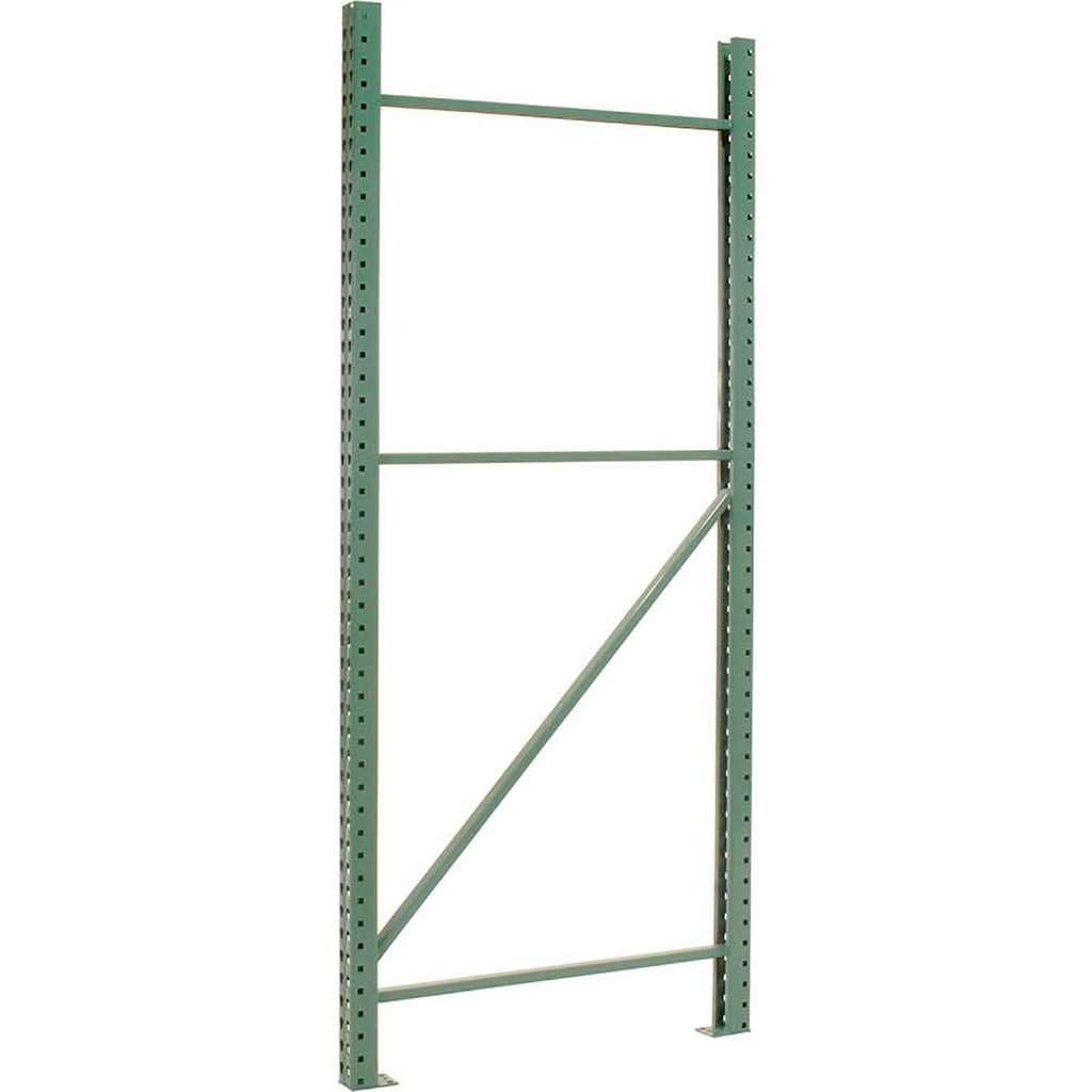 Teardrop Pallet Rack Starter Unit, 96" W X 48" D X 120" H | 5030 lbs Shelf Capacity, Steel Construction, Orange & Green