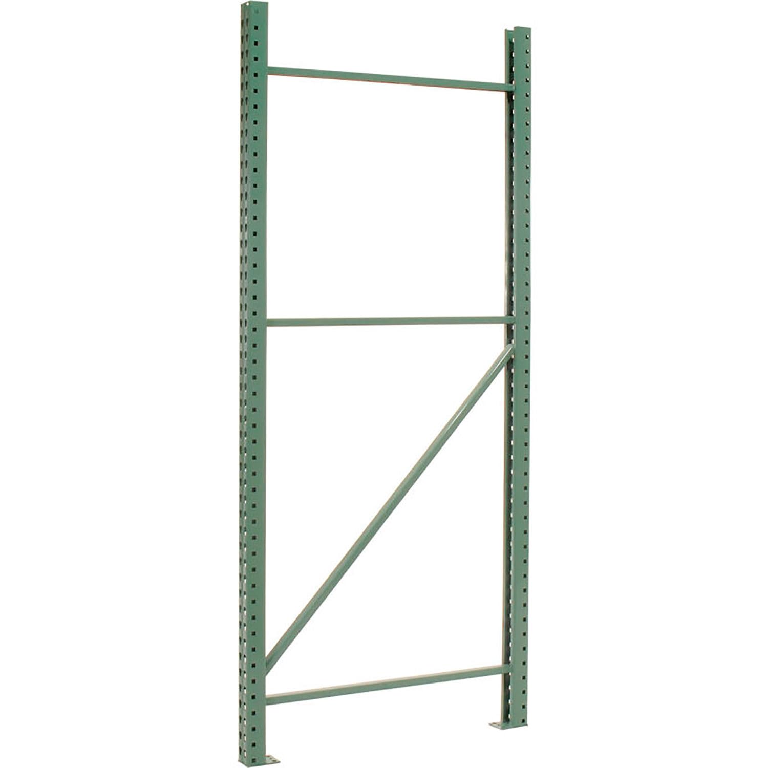 Teardrop Pallet Rack Starter Unit, 96" W X 48" D X 120" H | 5030 lbs Shelf Capacity, Steel Construction, Orange & Green
