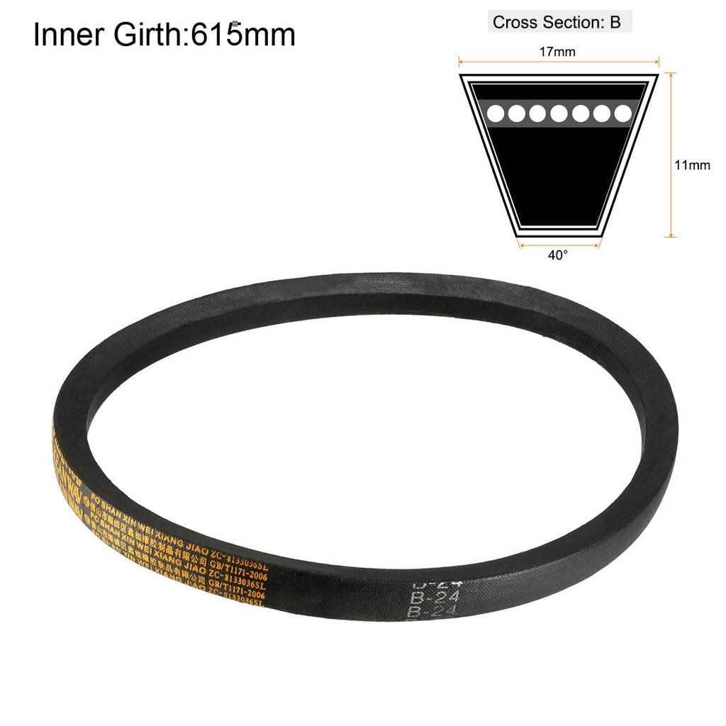 uxcell B-24 V-Belts 24" Inner Length, B-Section Rubber Drive Belt