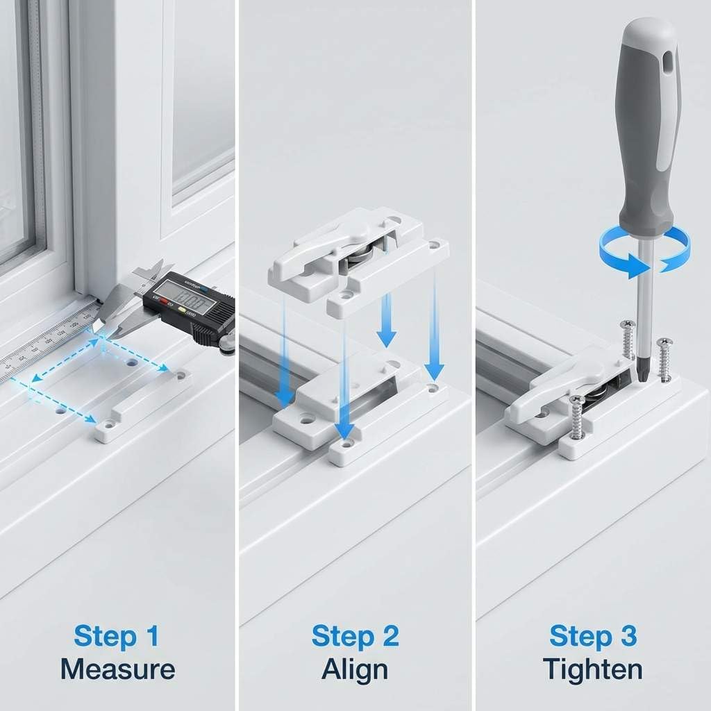 10 Pack Sliding Window Sash Locks, Cam Action White Double Hung Window Sash Lock for Vertical and Horizontal Sliding