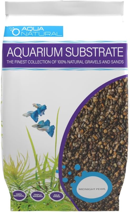 Aquarium Substrate, Midnight Pearl Gravel, 20lb