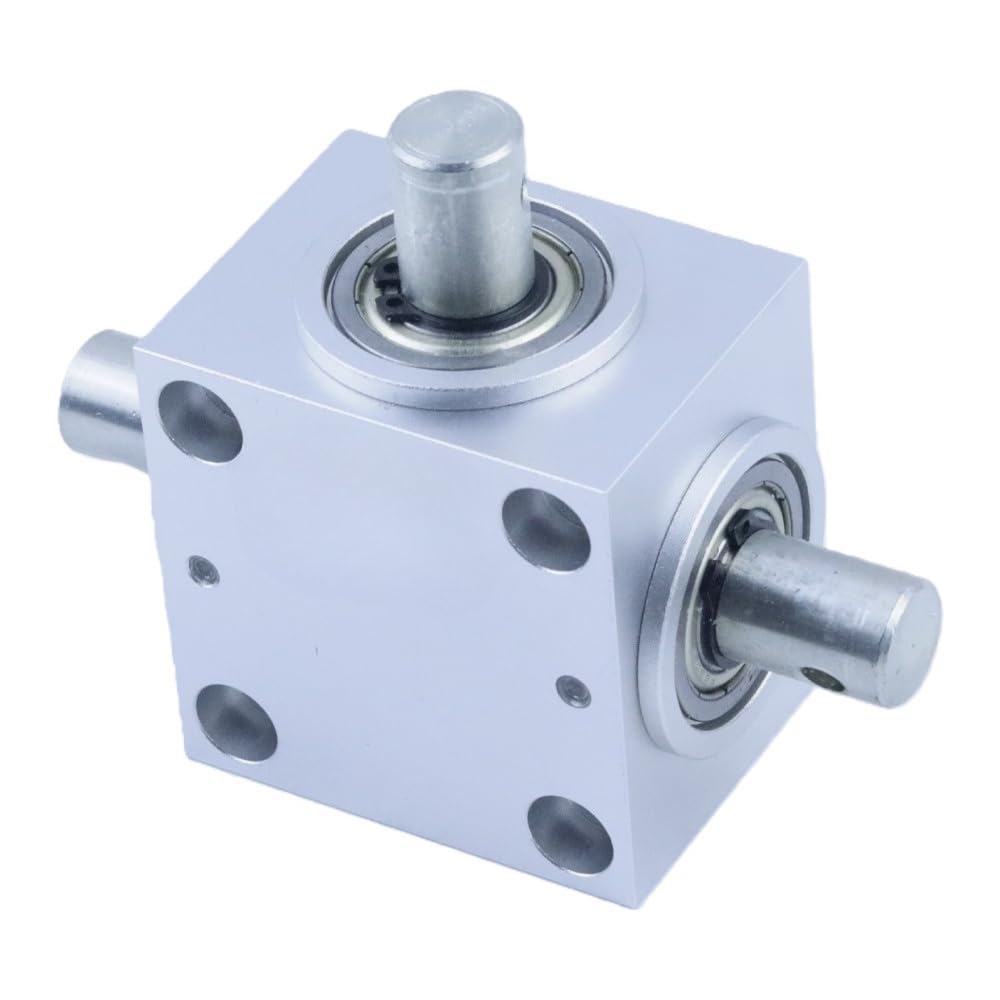 Right Angle Bevel Gearbox 90 Degree Side Mount 1:1 Gear Transmission Box (Three Short Shaft (Split Shaft))