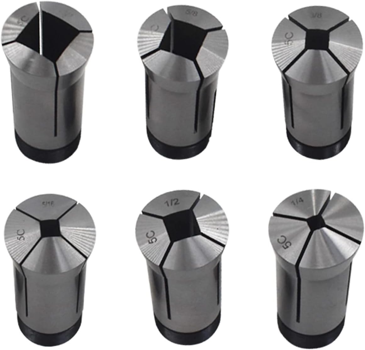 6-Pack Precision 5C Square Collets Set - 1/8In - 1In Mill Chuck Holder for Taper Spindle Mill Machine