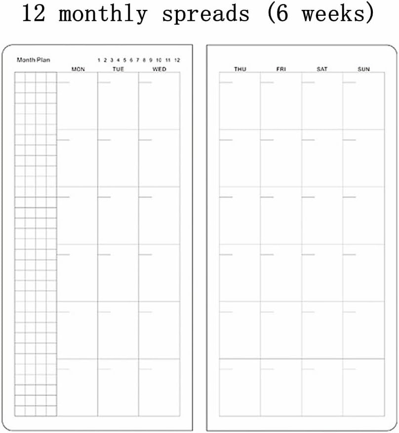 Undated Weekly Planner Notebook Pocket Organizer Appointment Book Journal Notebook A6 Week Plan Notepad (Sky blue