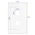 iwillink 2-Port Keystone Wall Plate, 10-Pack White