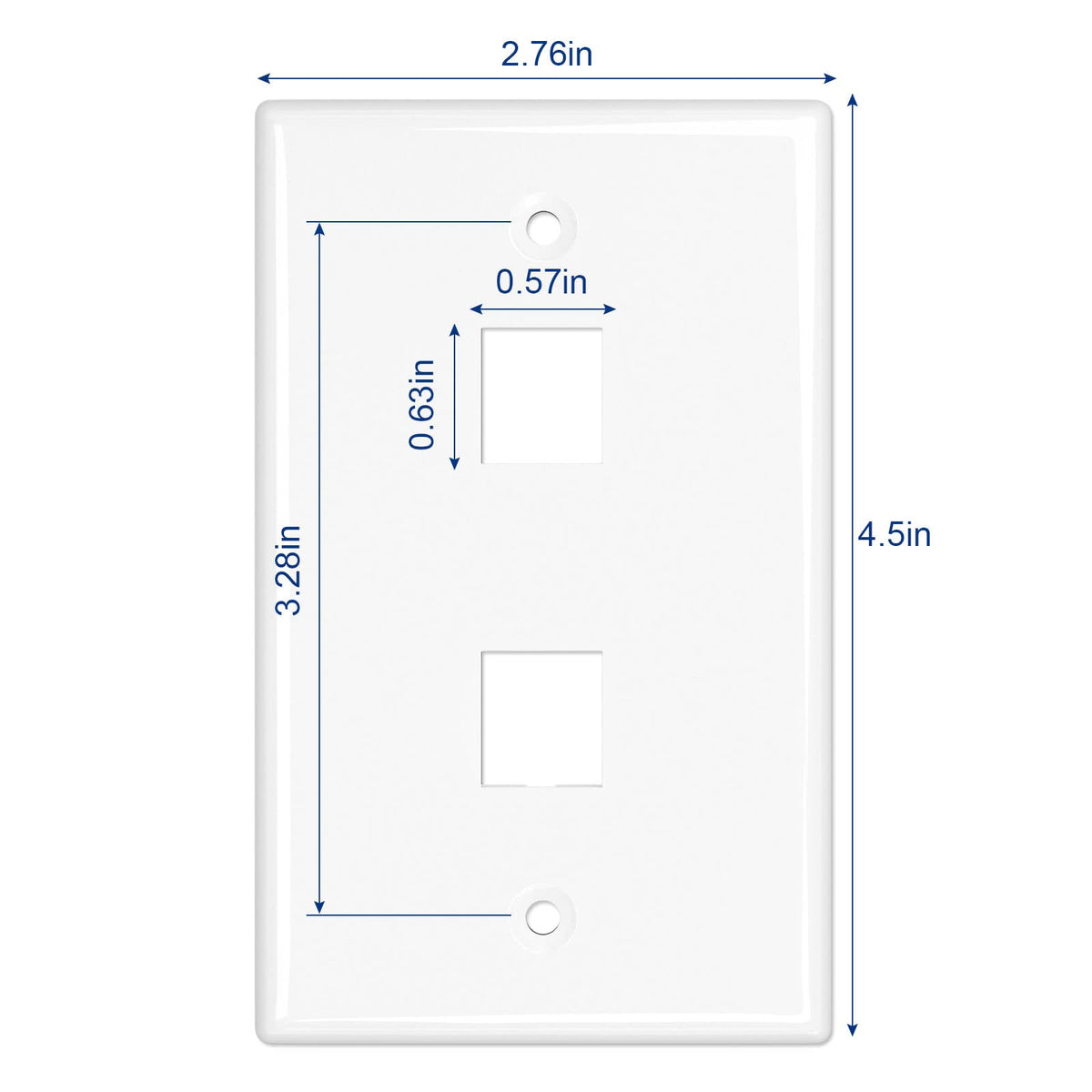 iwillink 2-Port Keystone Wall Plate, 10-Pack White