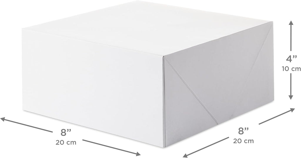 8" Square Gift Boxes with Lids, 5-Pack (White)