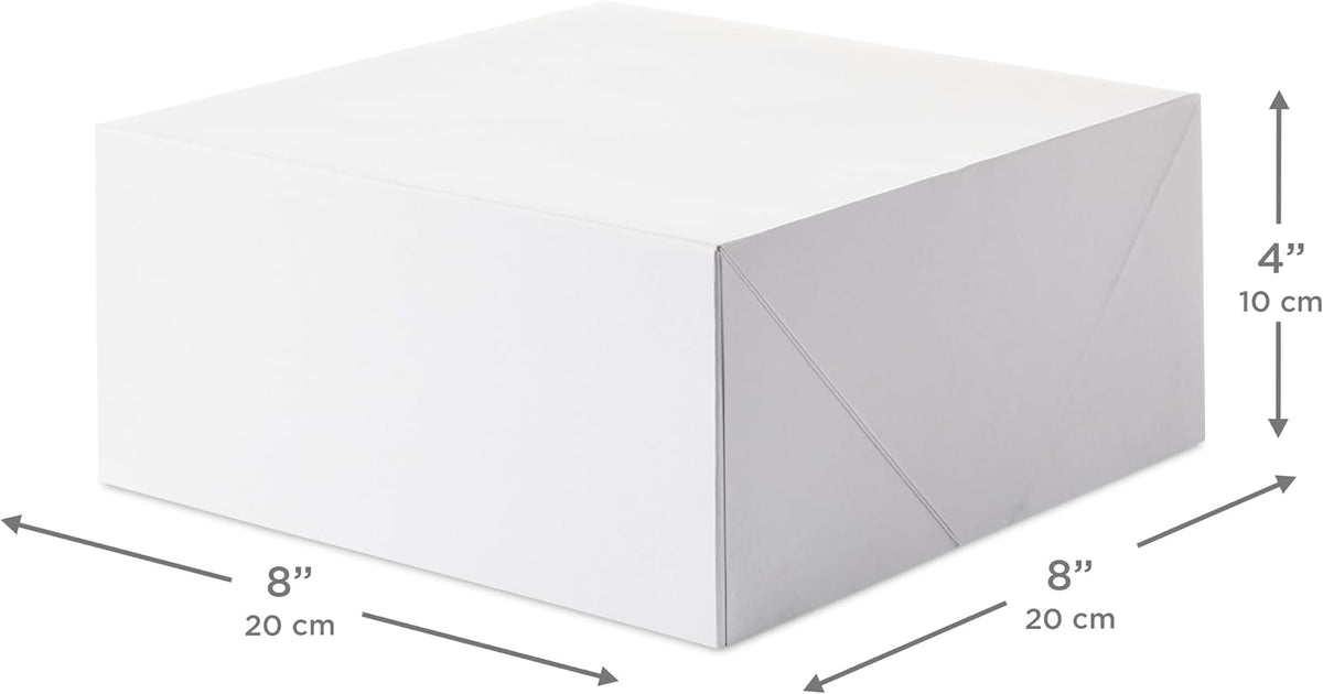 8" Square Gift Boxes with Lids, 5-Pack (White)