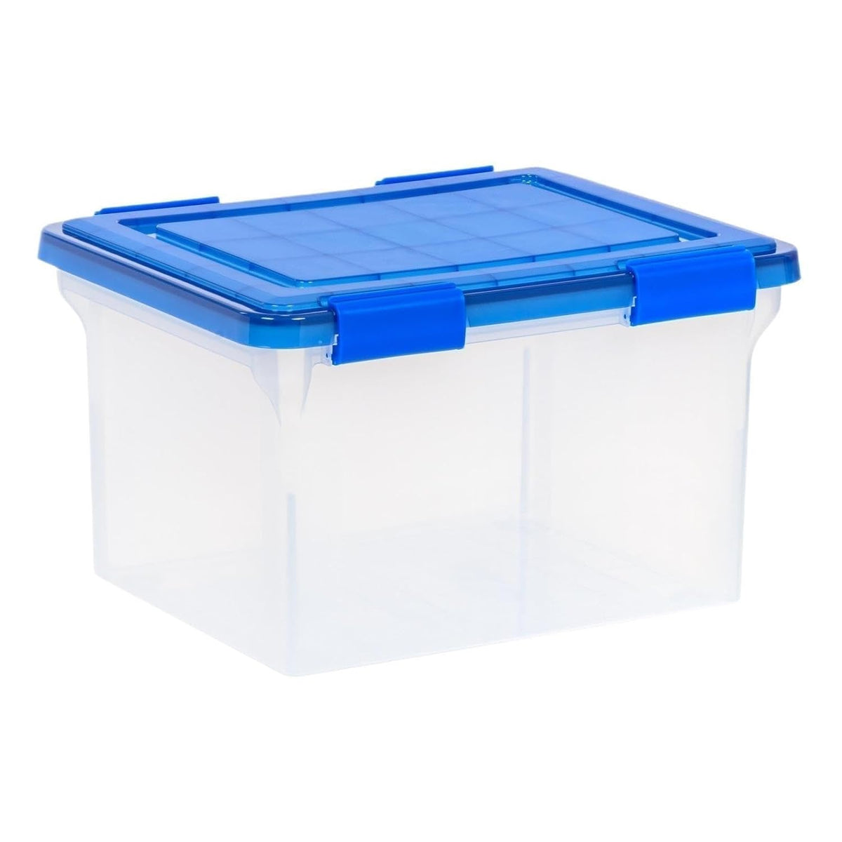 32 Quart Clear Plastic File Storage Box with Gasket Sealed Lid, Legal Size Airtight Document Organizer Bin, Stackable