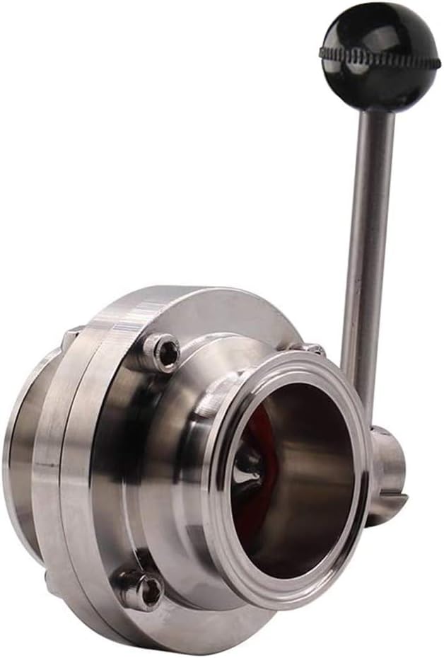OD 1" Sanitary Butterfly Valve with Pull Handle 304 Stainless Steel Tri Clamp Clover