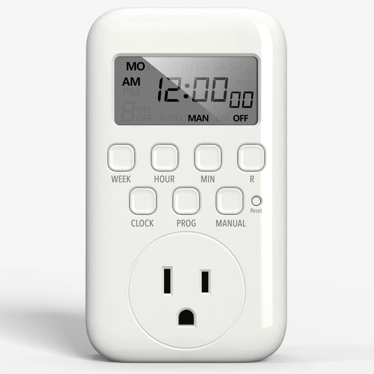 BN-LINK Digital Outlet Timer for Light, 7 Days Programmable Timer for Lamps