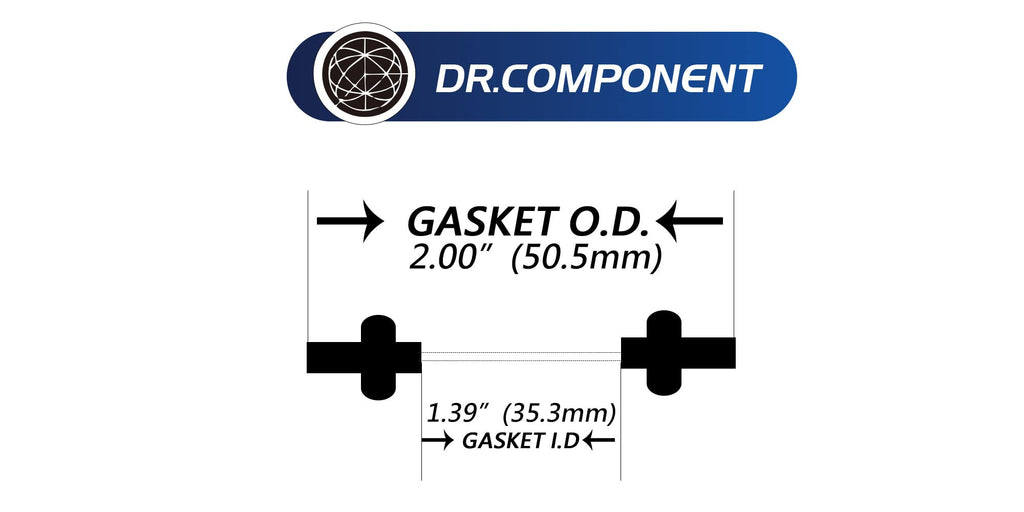 DR.COMPONENT 1.5" Sanitary Standard Tri-Clamp Gaskets (Pack of 25),Black Buna-N (NBR)