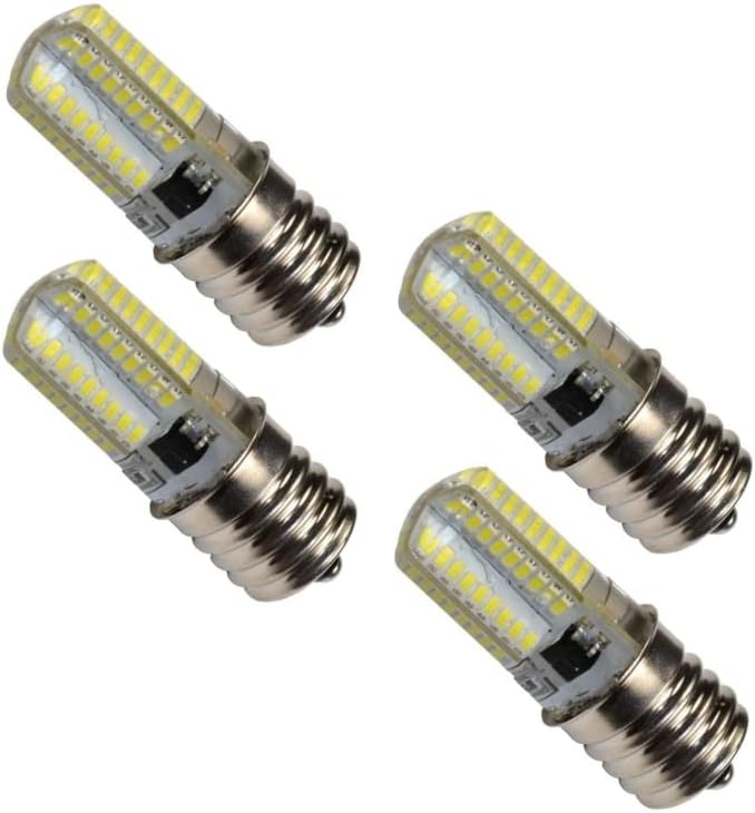 HQRP 4-Pack 110V E17 Base Silicone Crystal Dimmable LED Bulbs Cool White Compatible with LG 6912W1Z004B Microwave Light Bulb Replacement