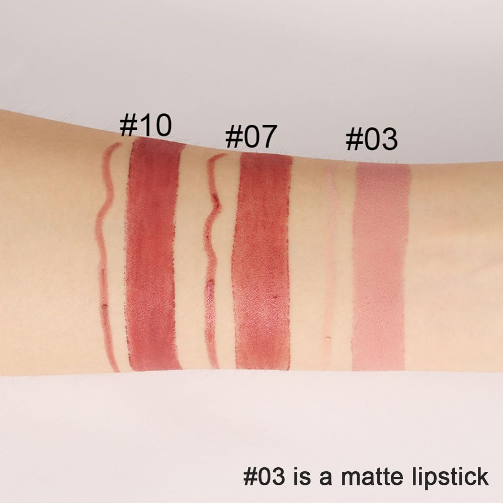2-in-1 Peach Lip Liner & Lipstick Set Kit for Women, Matte Lips Kit with Lip Liner Lip Stains Long Lasting Waterproof