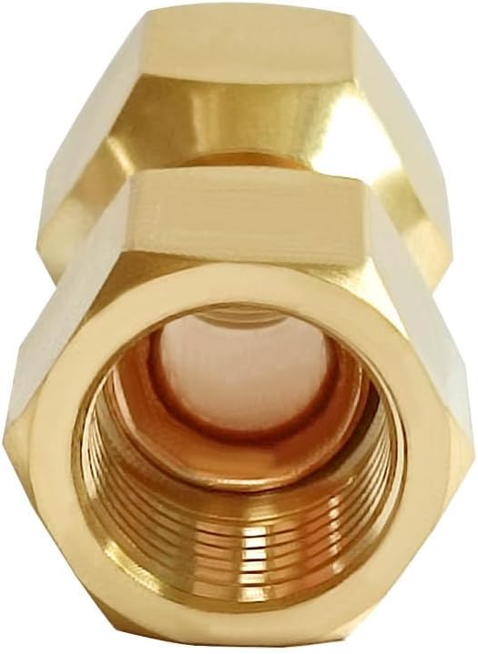 Joywayus 2 Pcs Brass Tube Fitting Coupling Gas Adapter 3/8" Flare Female