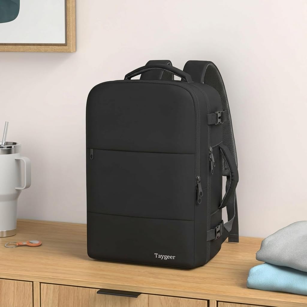 Travel Laptop Backpack for Men Women, Airplane Approved Travel Backpack Suitcase with Water Bottle Pocket