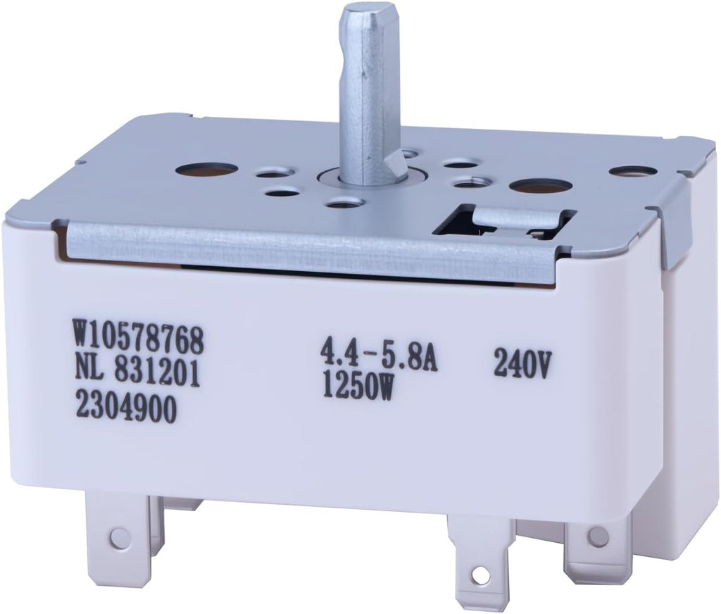 W10578768 Infinite Switch for Whirlpool 6" Electric Cooktop Burner